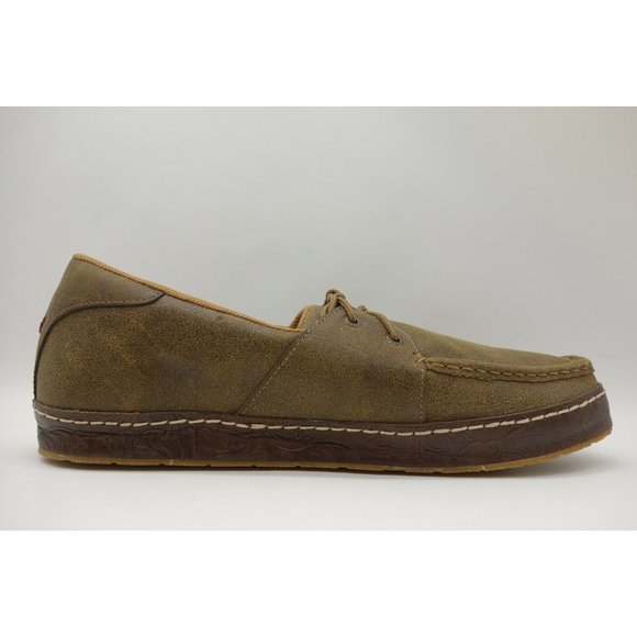 Twisted X MWS0001 Brown Leather Moc Toe Casual Lace Up Loafers Shoes Men\'s 14 M